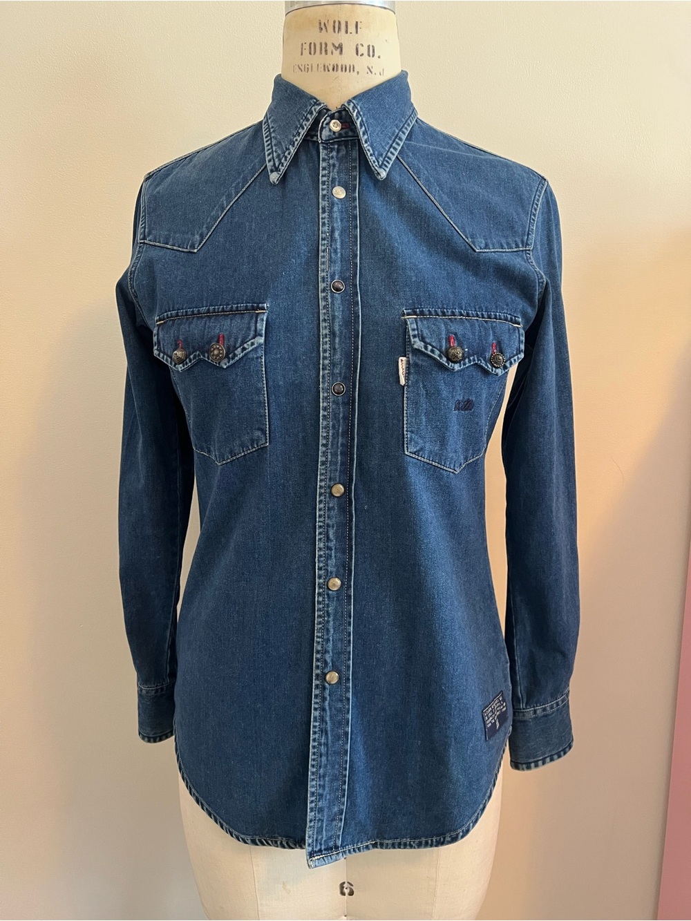 Classic Dark Blue Denim Button-Down Shirt
